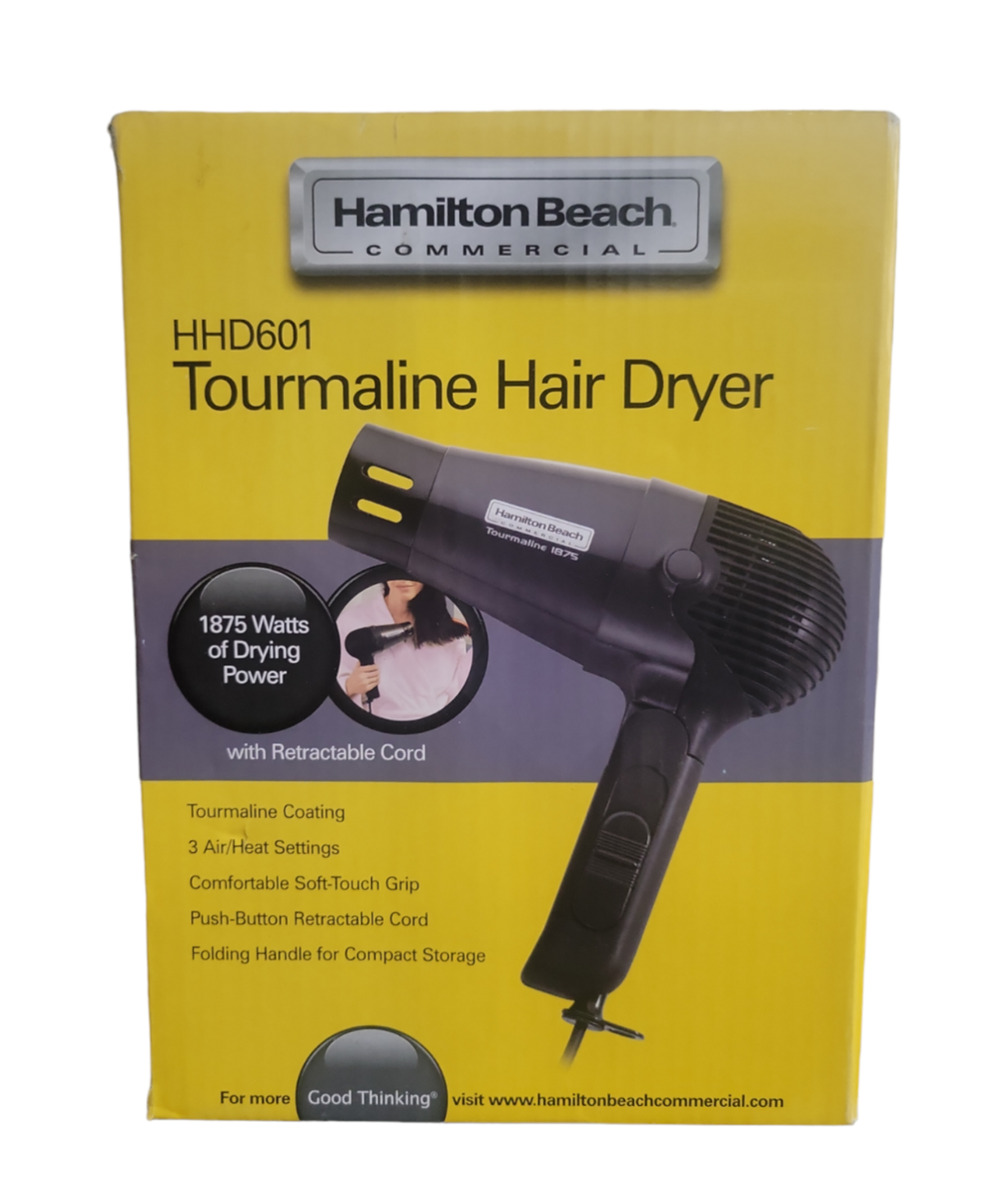 Folding Handle and Retractable Cord For Neat, Easy Hand-Held Hair Dryer- 1875